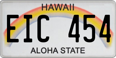 HI license plate EIC454