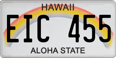 HI license plate EIC455