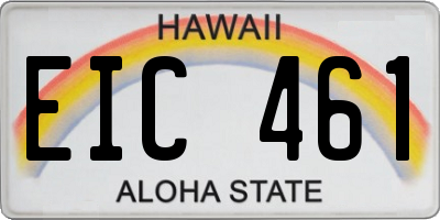 HI license plate EIC461