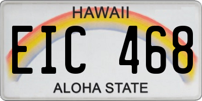 HI license plate EIC468