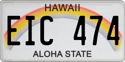HI license plate EIC474