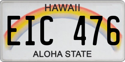 HI license plate EIC476