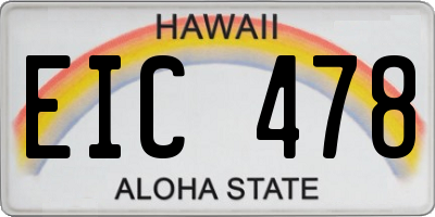 HI license plate EIC478