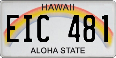 HI license plate EIC481