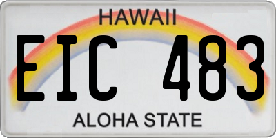 HI license plate EIC483