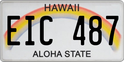 HI license plate EIC487
