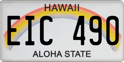 HI license plate EIC490