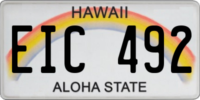 HI license plate EIC492