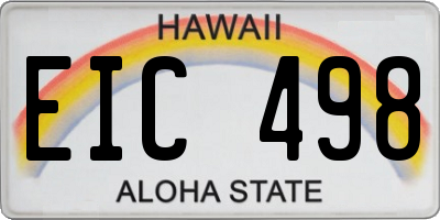 HI license plate EIC498