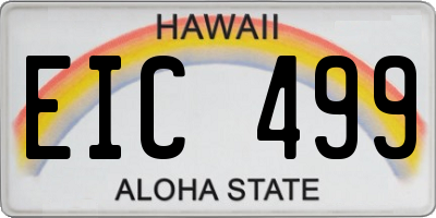 HI license plate EIC499