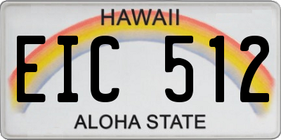 HI license plate EIC512