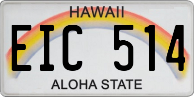 HI license plate EIC514
