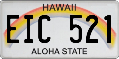 HI license plate EIC521