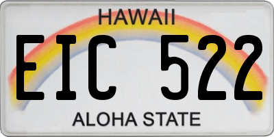 HI license plate EIC522