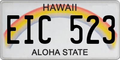 HI license plate EIC523