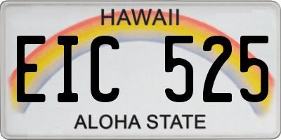 HI license plate EIC525