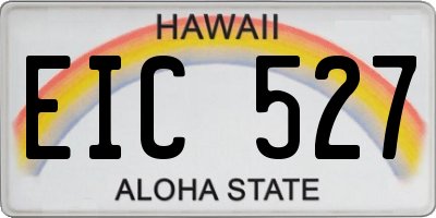 HI license plate EIC527
