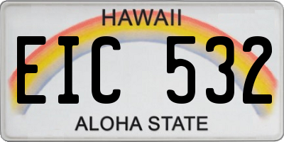 HI license plate EIC532