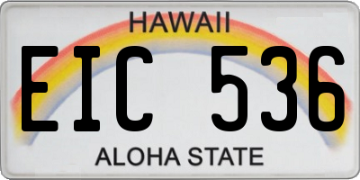 HI license plate EIC536