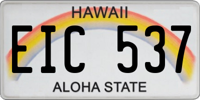 HI license plate EIC537