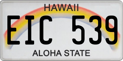 HI license plate EIC539