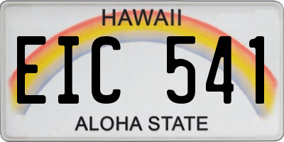 HI license plate EIC541