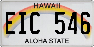 HI license plate EIC546
