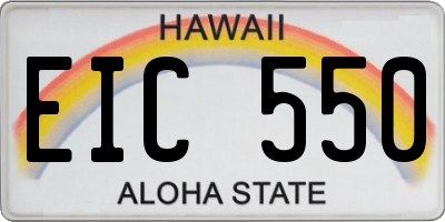 HI license plate EIC550