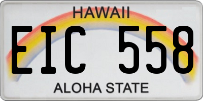 HI license plate EIC558