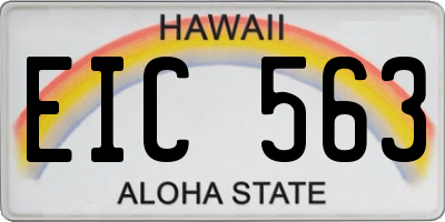 HI license plate EIC563