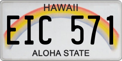 HI license plate EIC571