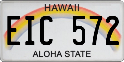 HI license plate EIC572