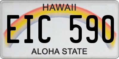 HI license plate EIC590