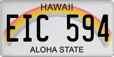 HI license plate EIC594