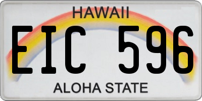 HI license plate EIC596