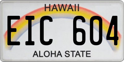 HI license plate EIC604