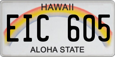 HI license plate EIC605
