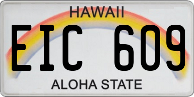 HI license plate EIC609