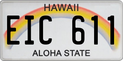 HI license plate EIC611