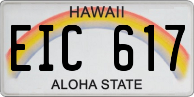 HI license plate EIC617