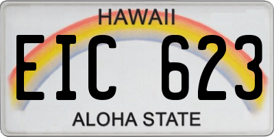 HI license plate EIC623