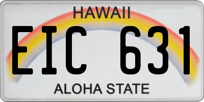 HI license plate EIC631