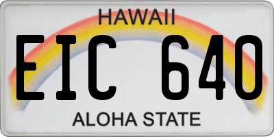 HI license plate EIC640