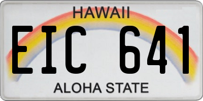 HI license plate EIC641