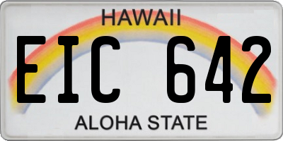 HI license plate EIC642