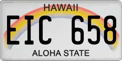 HI license plate EIC658