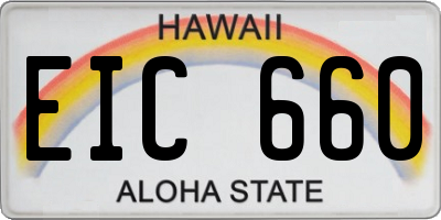 HI license plate EIC660