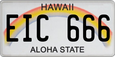 HI license plate EIC666