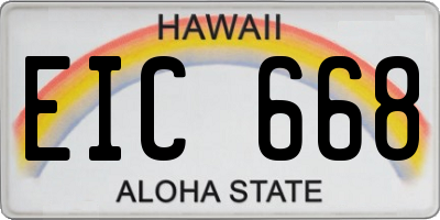 HI license plate EIC668