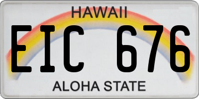 HI license plate EIC676